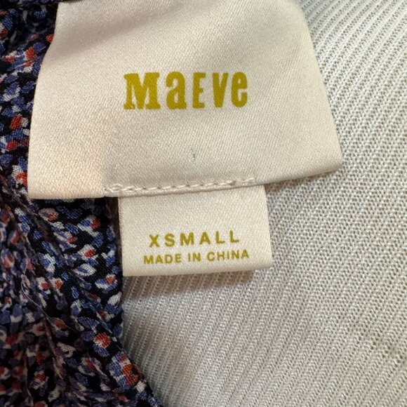 Anthropologie Maeve Bella Choker Flutter Sleeve Floral Blouse - Size XS - Picture 8 of 9